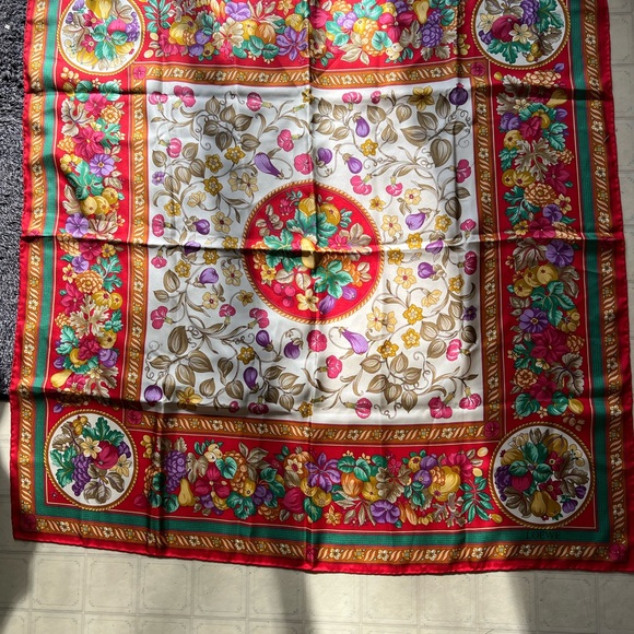 LOEWE Accessories - LOEWE VINTAGE 100% Floral Silk Scarf Full size  34” x 34”